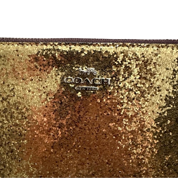 Coach Gold Glitter Wristlet - Picture 3 of 4